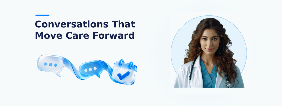Sara represents AI-assisted patient scheduling in healthcare, connecting appointment booking with pre-visit preparation and follow-up across the patient journey.