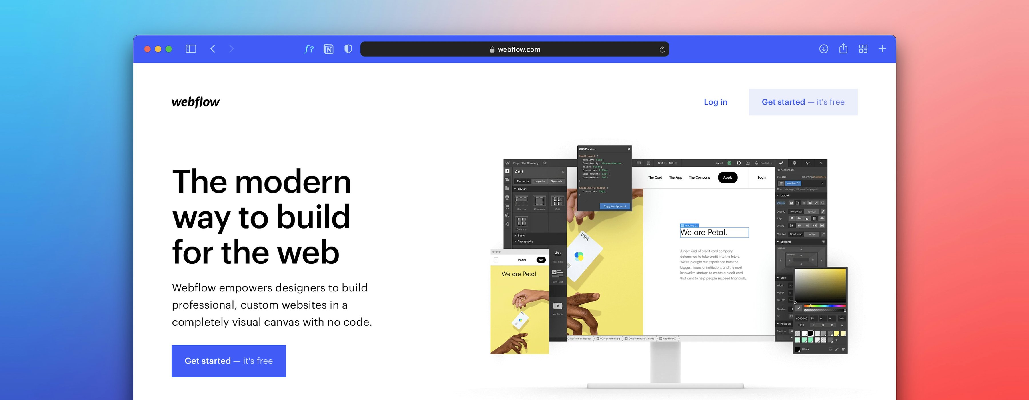 Professional web design interface showing clean layout and visual hierarchy