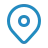 Blue location pin icon with circular target symbol inside