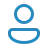 Simple blue smiley face icon with circular eyes and curved smile