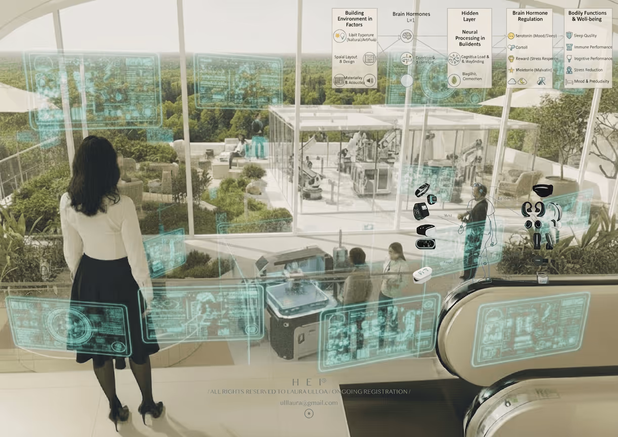 Architect applying neural architecture principles to redesign a workplace for improved cognition and wellbeing.