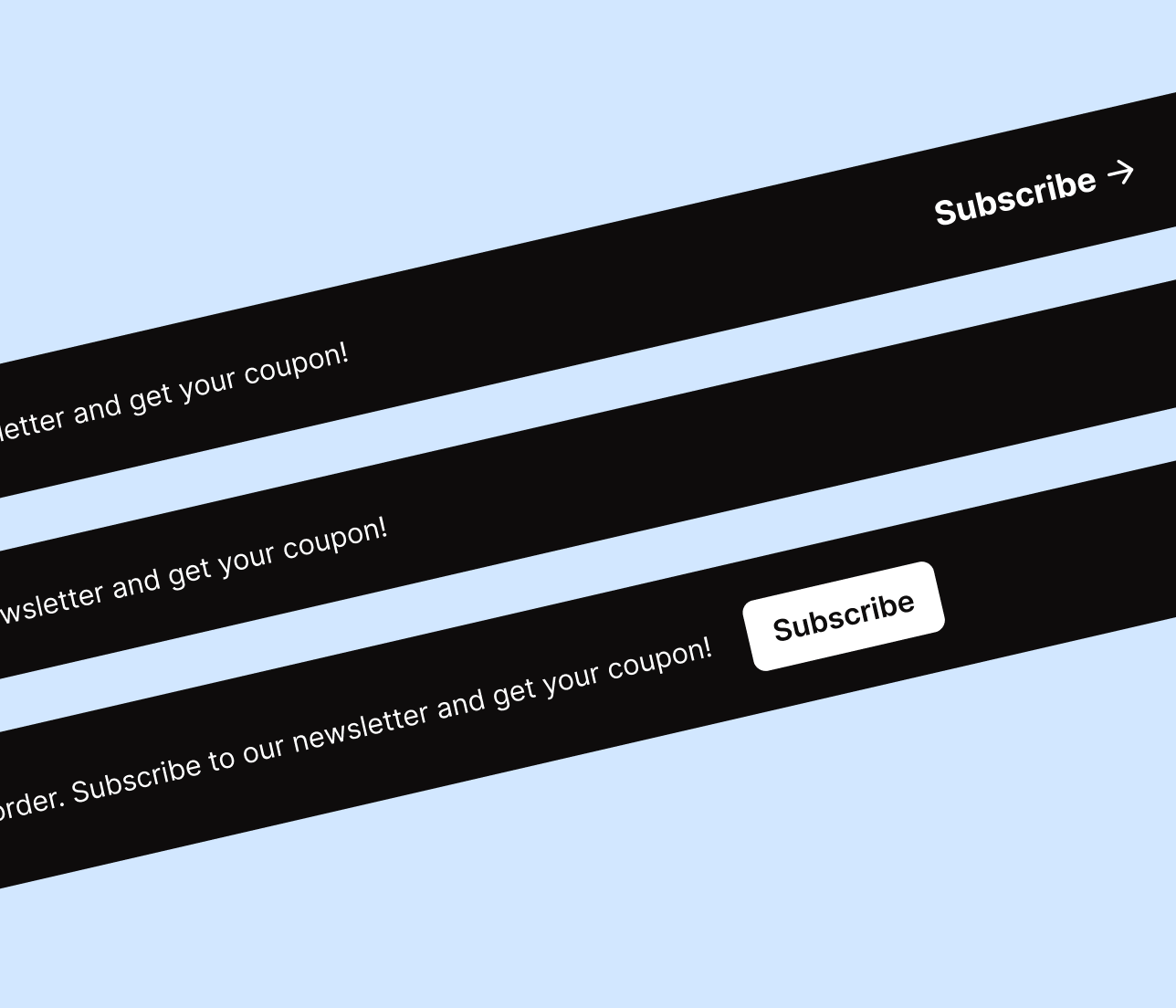Curated X - 3 Notification Bars Curation Website Webflow Template