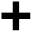 Black plus sign icon on transparent background.