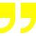 Yellow stylized quotation marks symbol on transparent background.
