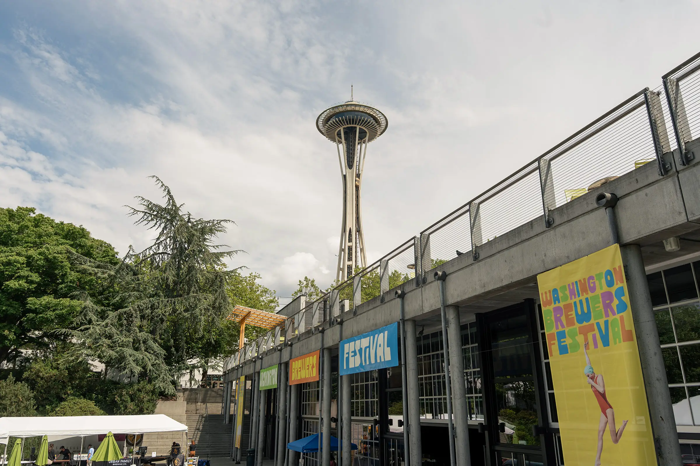 Washington Brewers Festival with Space Needle in background