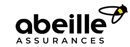 Logo de l'entreprise Abeille Assurances avec une abeille stylisée noire, blanche et jaune.