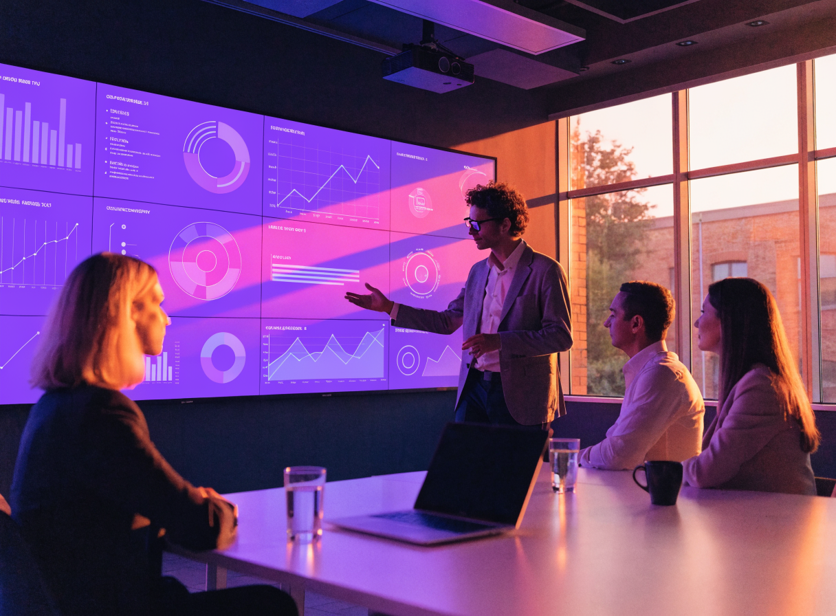 Leader presenting a KPI dashboard