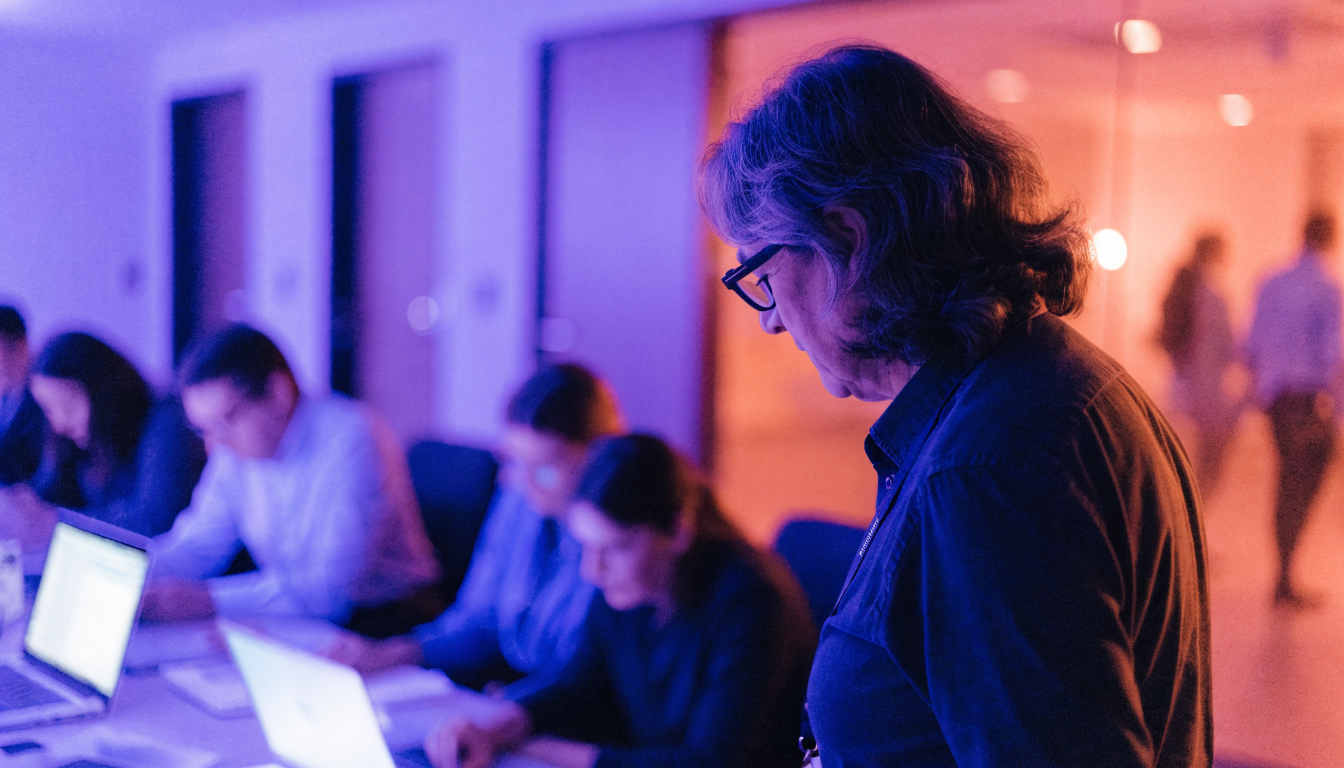 Facilitator leading a hands-on AI workshop