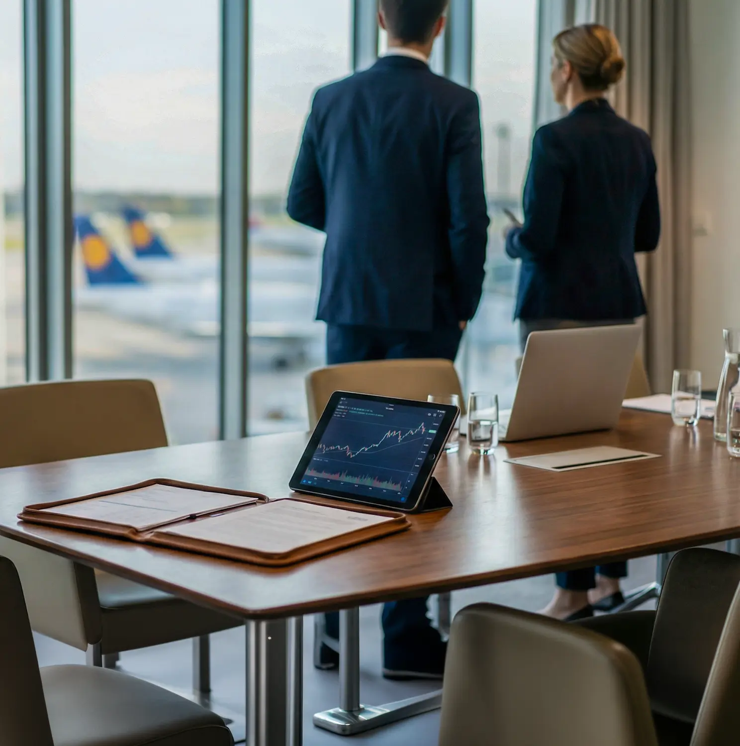 Meetingraum am Flughafen als Bild für internationales Steuerrecht und grenzüberschreitende Steuerberatung bei Schoetz & Partner