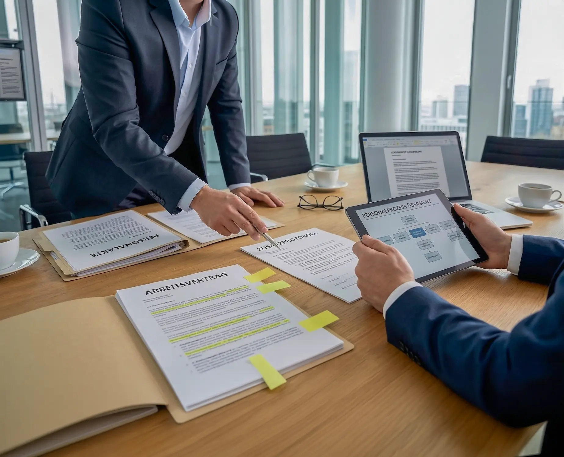 Arbeitsrechtliche Beratung für Unternehmen mit Arbeitsvertrag, Unterlagen und Prozessübersicht bei Schoetz & Partner in Göppingen und Dresden