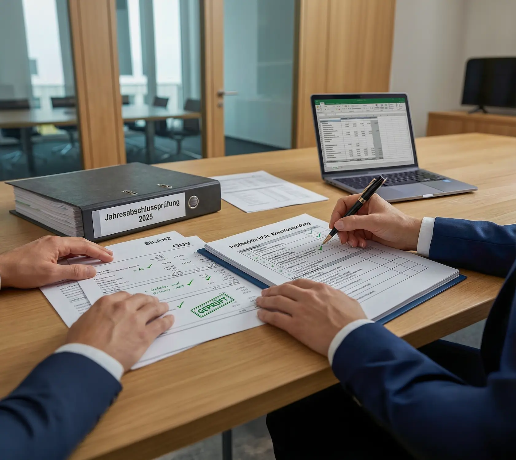 Prüfung von Bilanz, GuV und Jahresabschlussunterlagen im Rahmen der gesetzlichen Jahresabschlussprüfung nach HGB bei Schoetz & Partner in Göppingen und Dresden