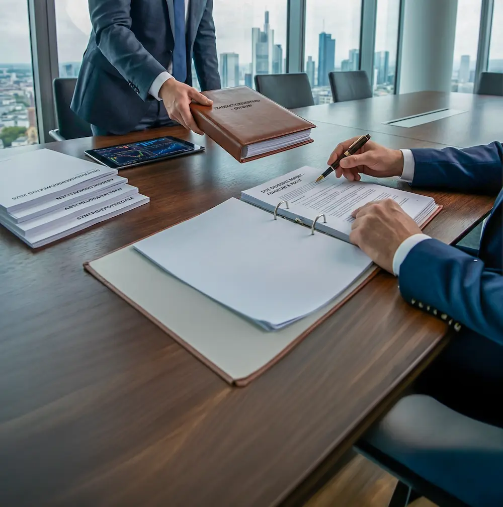 Unterlagen zu Transaktionen und M&A mit Due-Diligence-Bericht und Verhandlungsunterlagen bei Schoetz & Partner in Göppingen und Dresden