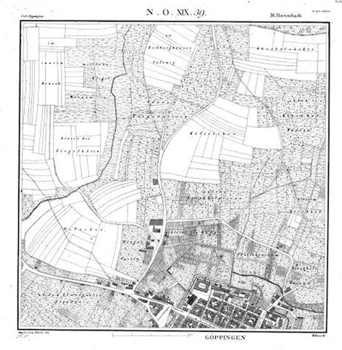 Historische Karte von Göppingen als visuelle Darstellung der regionalen Wurzeln und Geschichte von Schoetz & Partner
