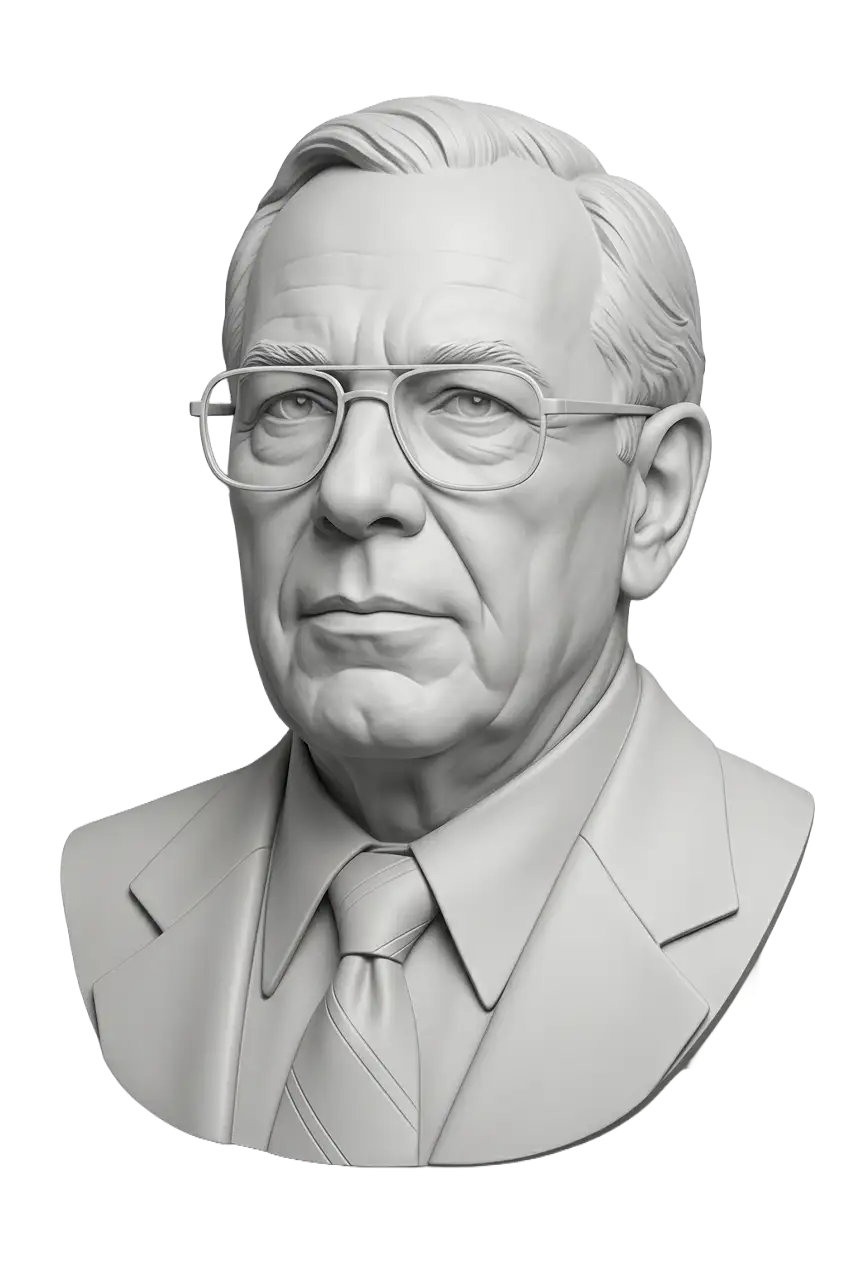 Darstellung von Ernst Eckardt, Gründer von Schoetz & Partner, als stilisierte Büste für die Historienseite der Kanzlei