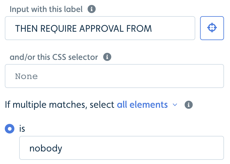 Text input value condition