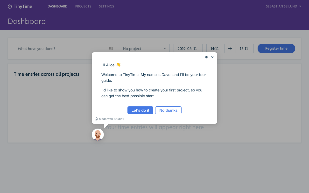 Modal and primary button