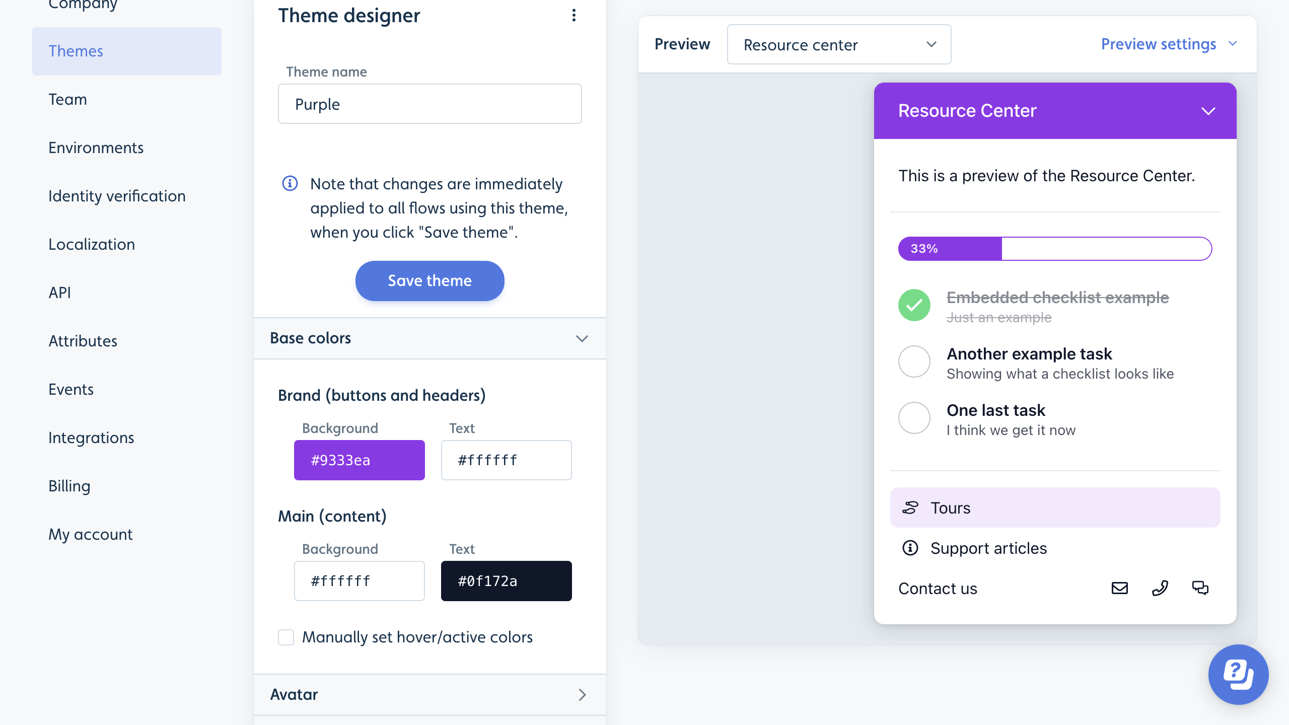 Purple theme