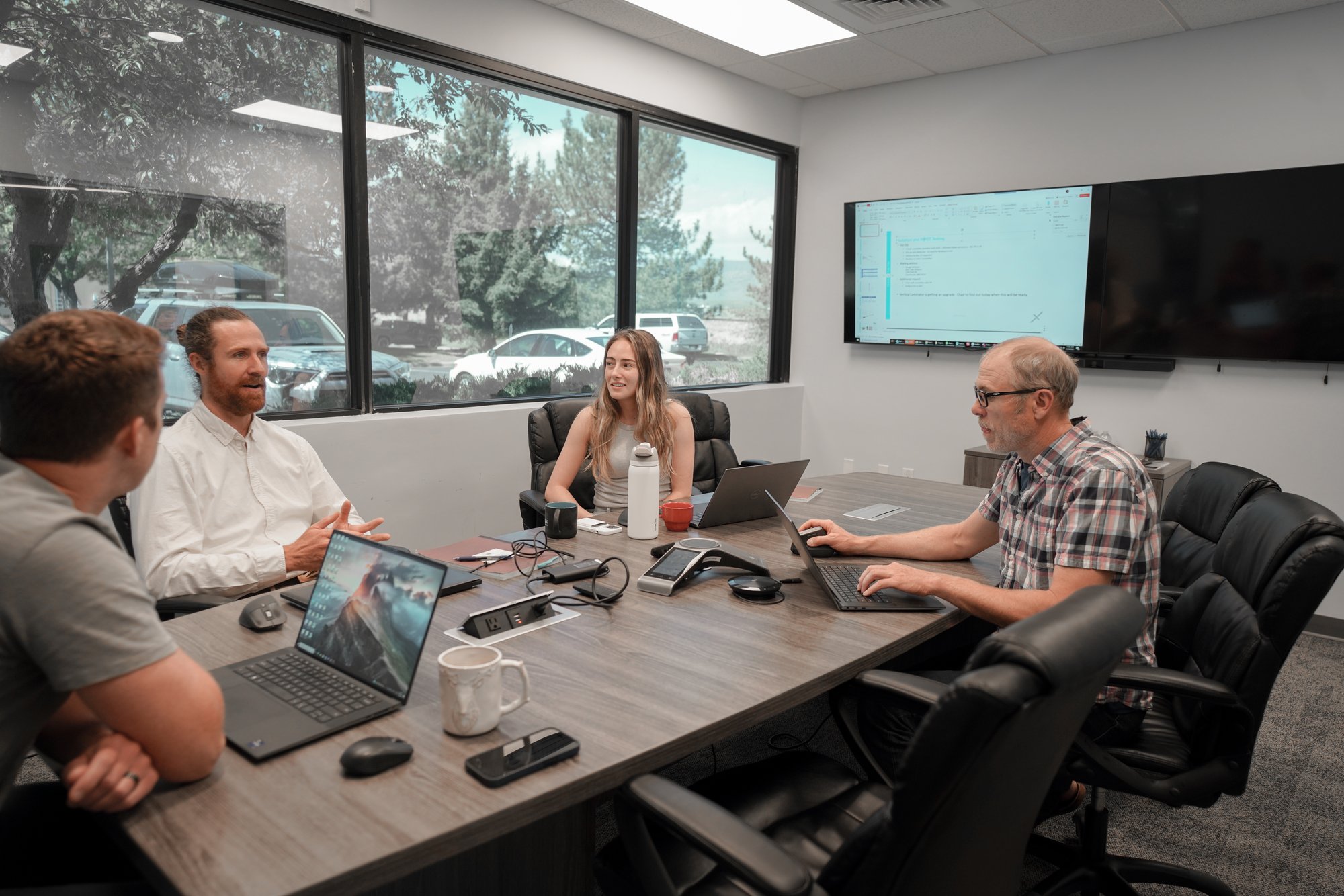 Meddux team collaborating in a conference room