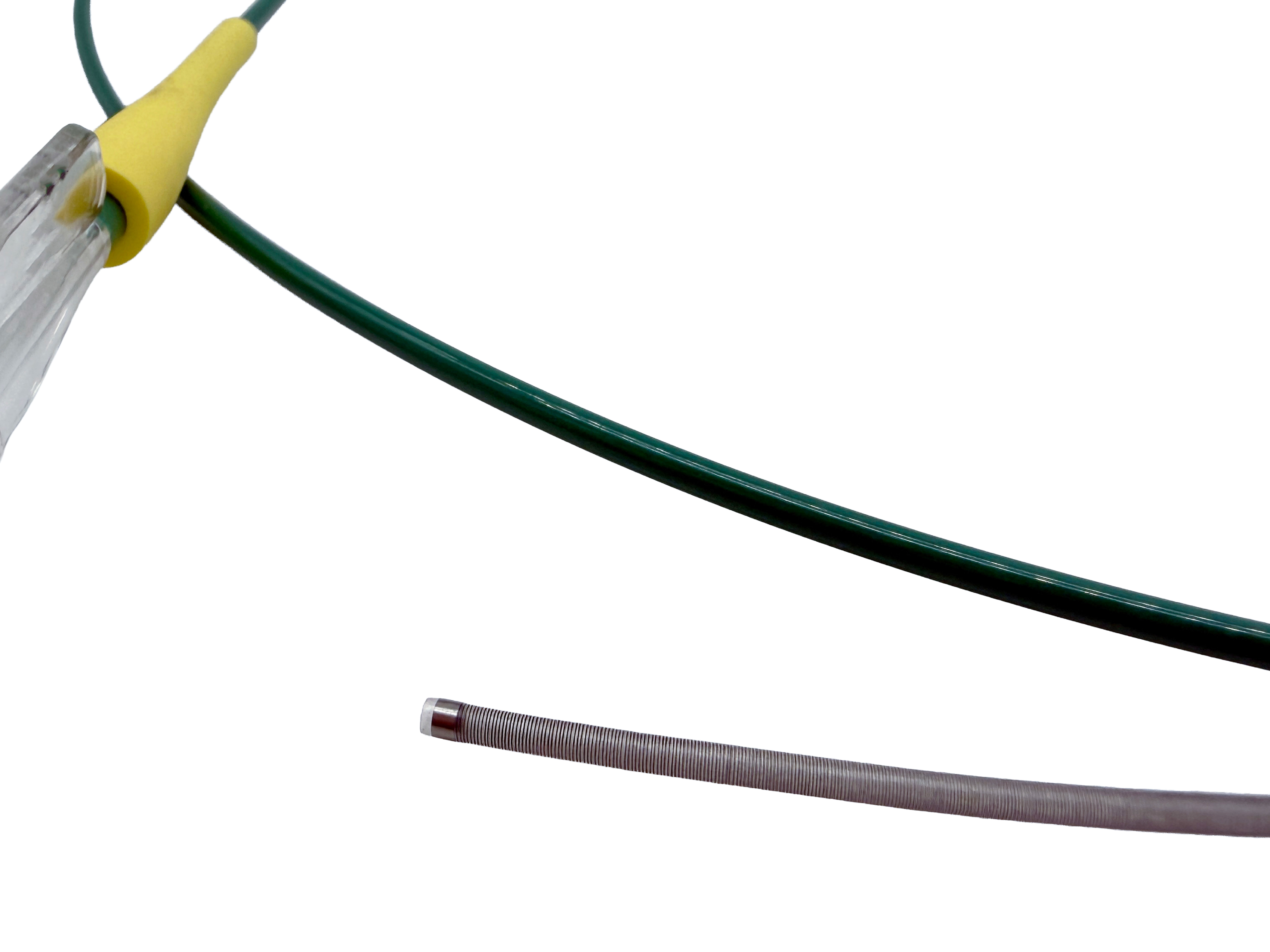 Catheter with clear luer hub and coil-reinforced shaft