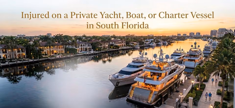Injured on a Private Yacht, Boat, or Charter Vessel in South Florida