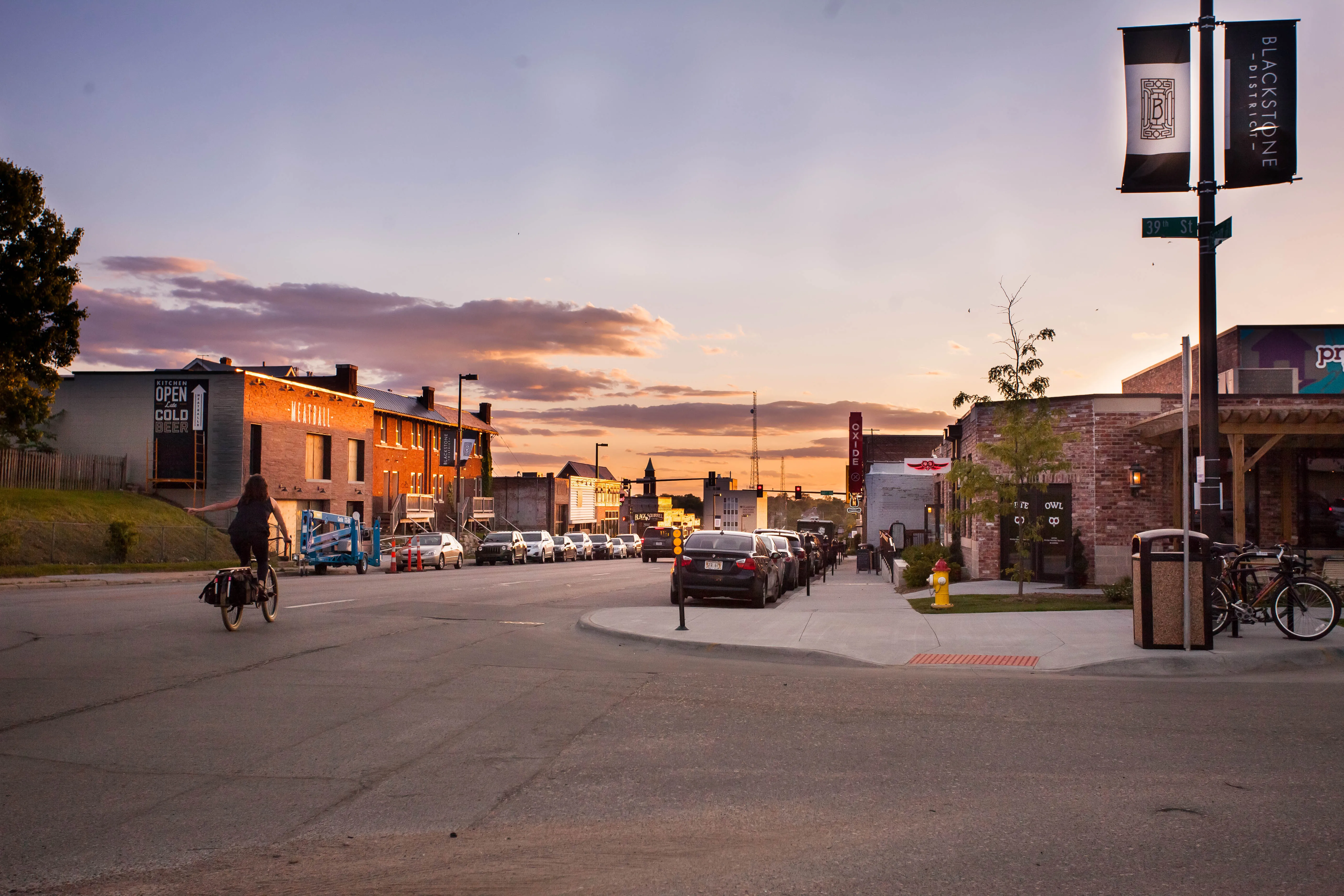 Farnam Street two-way conversion in Omaha's Blackstone District 2014