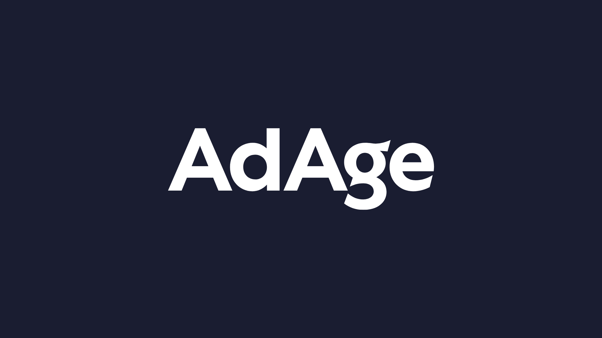 AdAge logo in white text on a dark blue background.