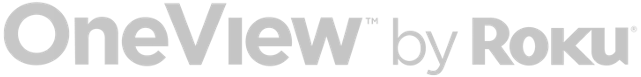 OneView by Roku logo in gray text on a white background.