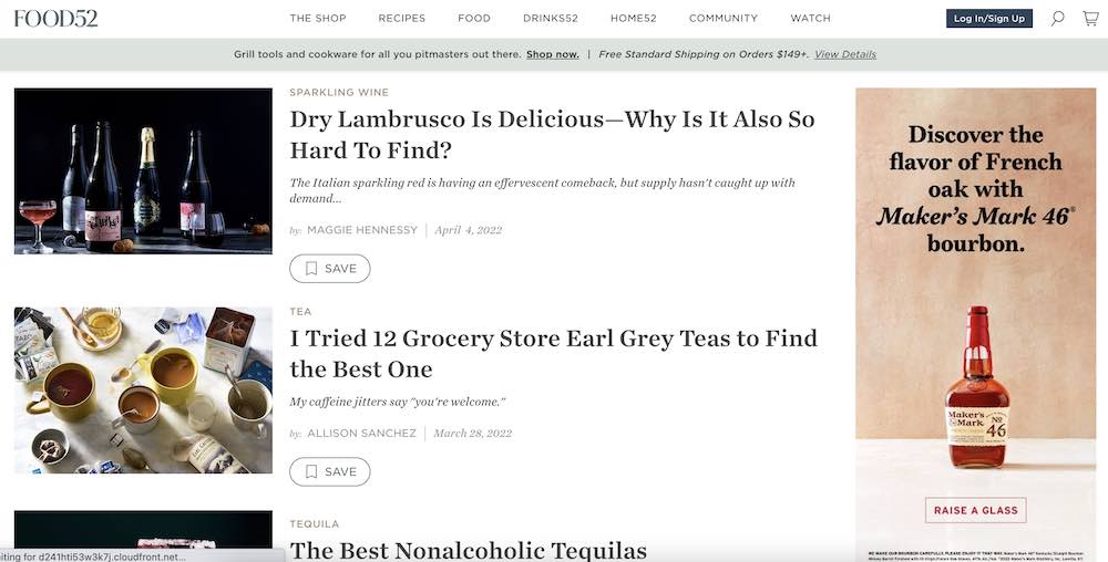 Screenshot of a contextual ad