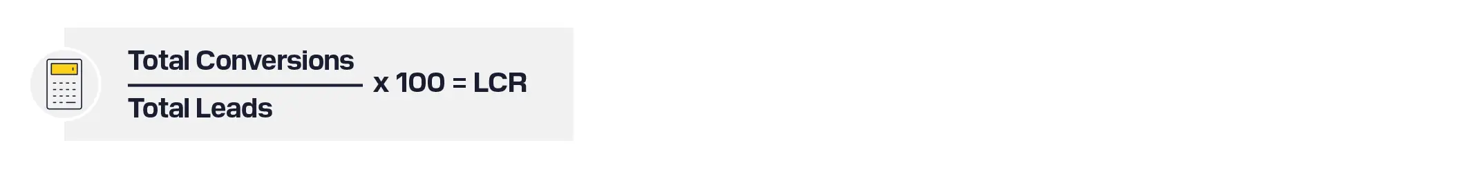 Graphic showing the calculation for lead-to-close conversions.