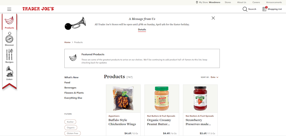 Trader Joe's products