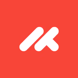 Weiße stilisierte Buchstaben 'W' und 'K' auf rotem Hintergrund, Logo des Webklip-Unternehmens.