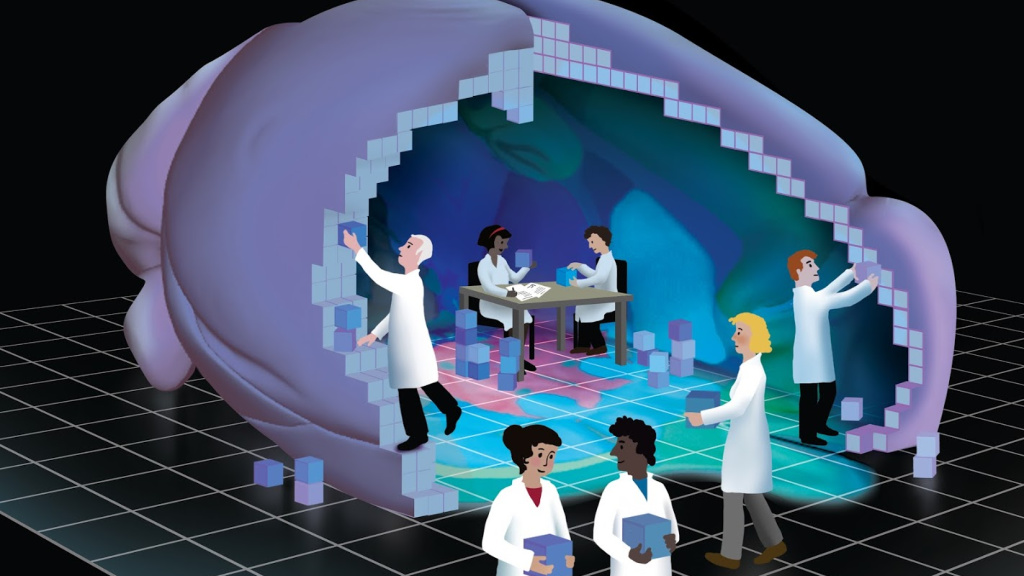 Artistic representation of a mouse brain