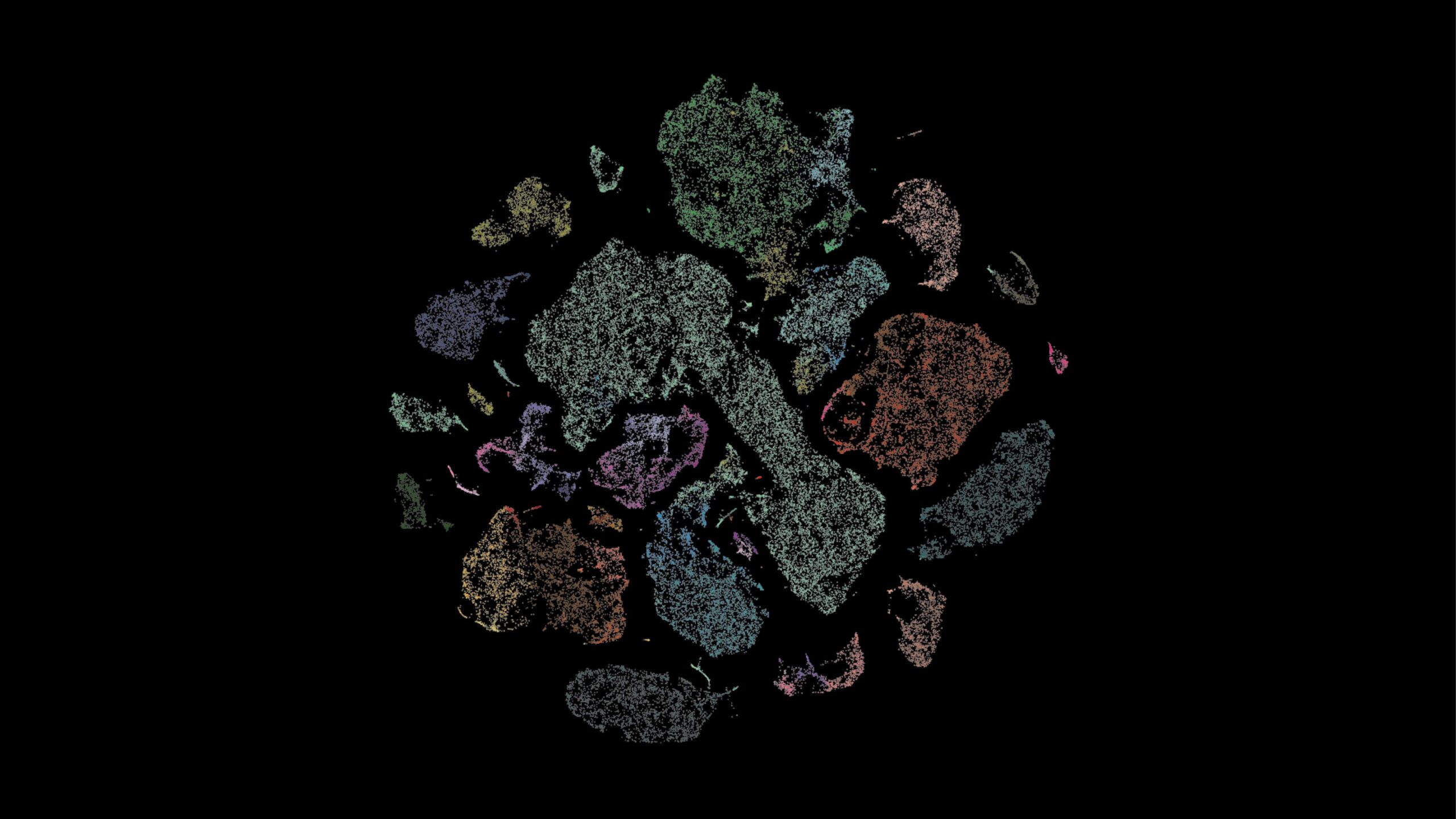 Colorful map of the United Kingdom and Ireland with regions highlighted in different colors against black background