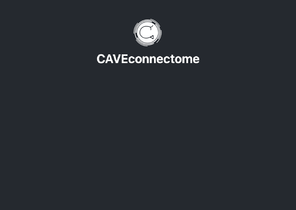 CAVEconnectome logo with circular icon on dark background