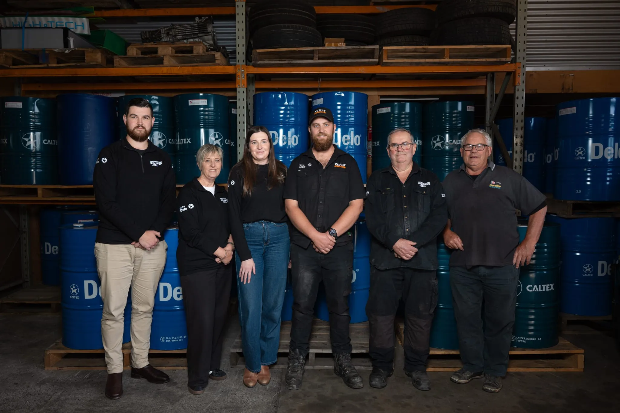 Team of Invercargill Oil Shop in the workshop