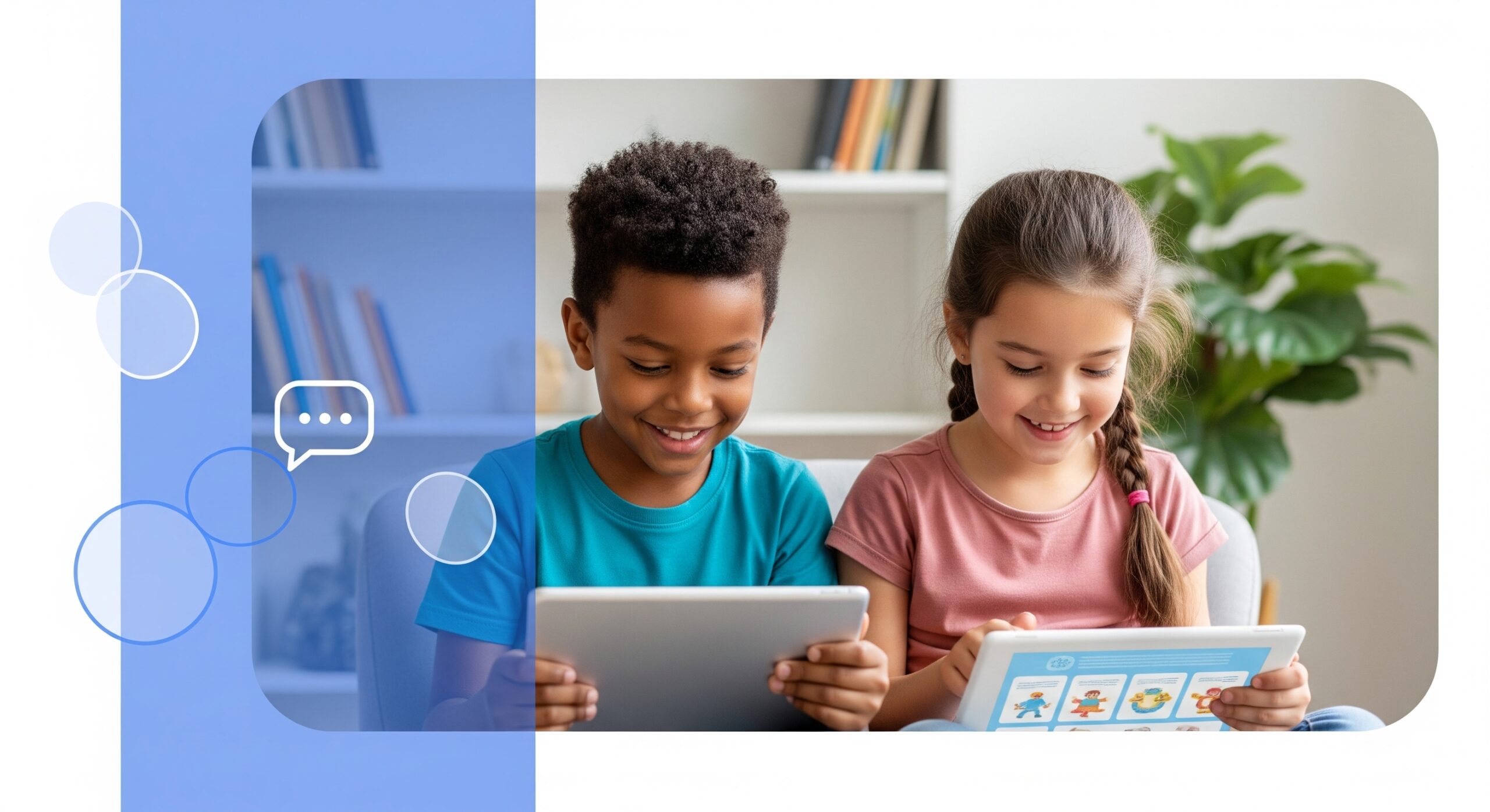 Kids reading on tablets for reading growth in kids