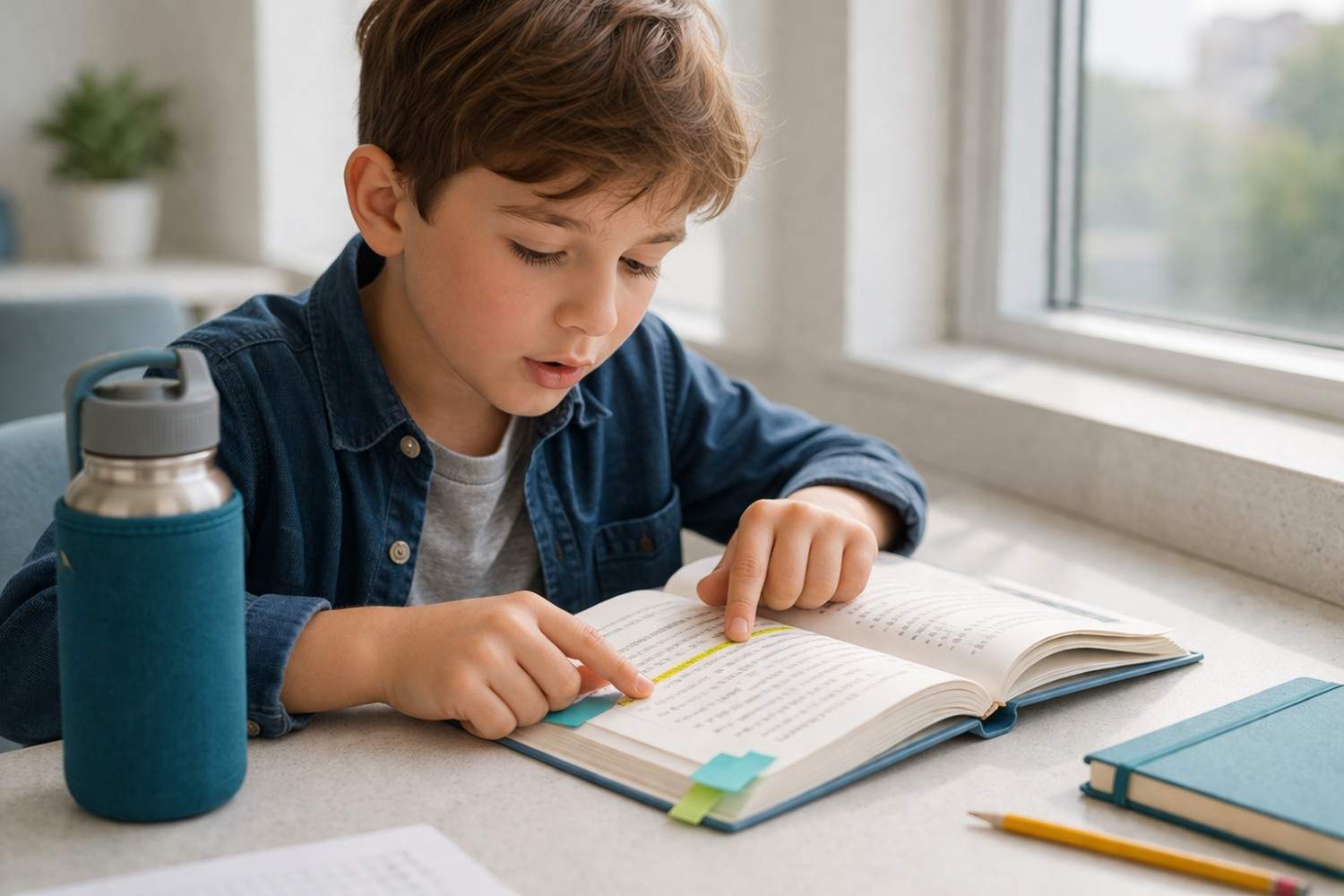 Student using reading strategies for improved comprehension