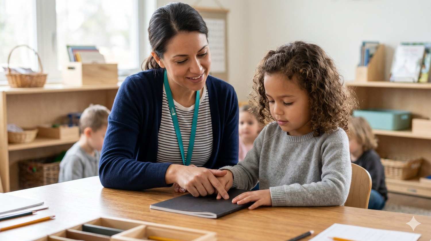 mother teaching her kid to read