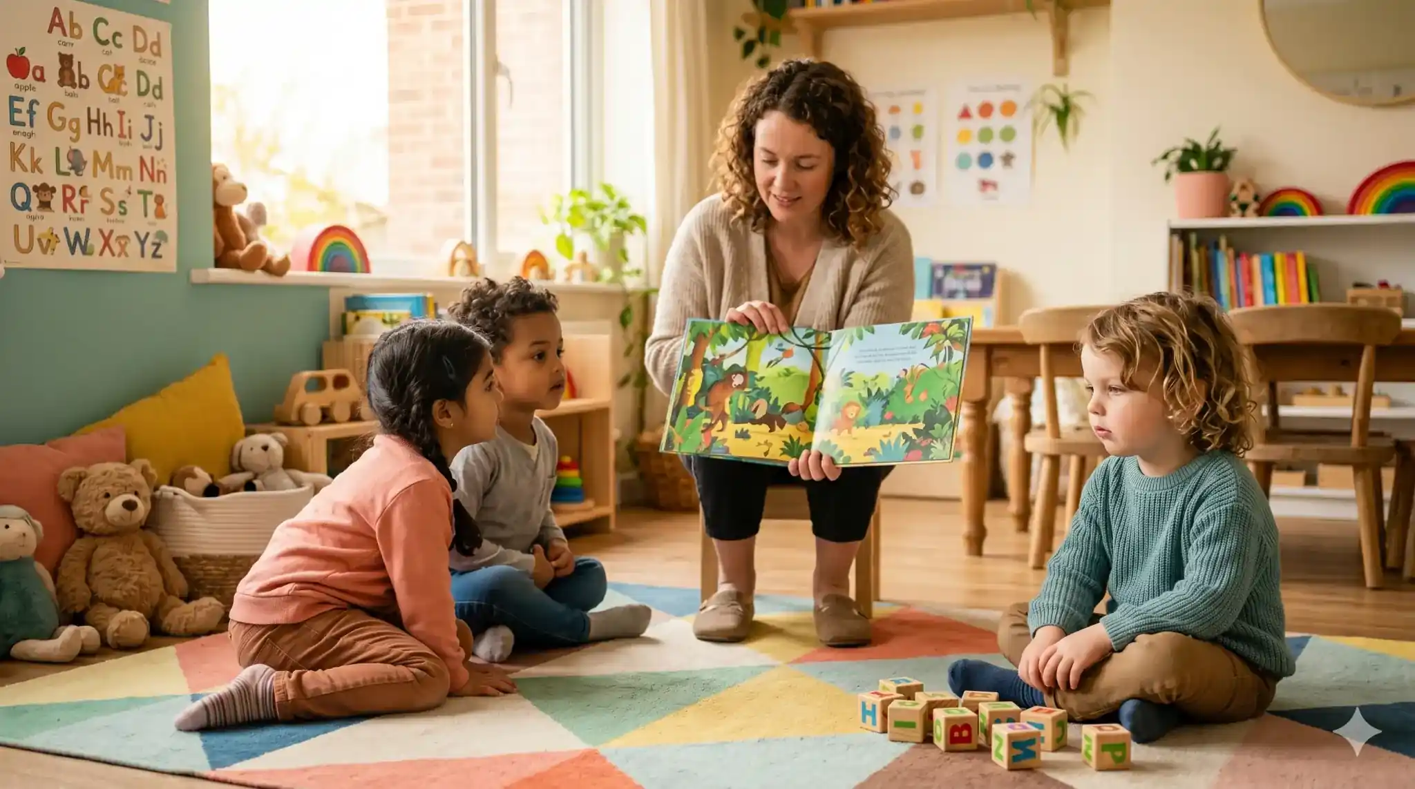 preschool signs of dyslexia - storytime with children age 4
