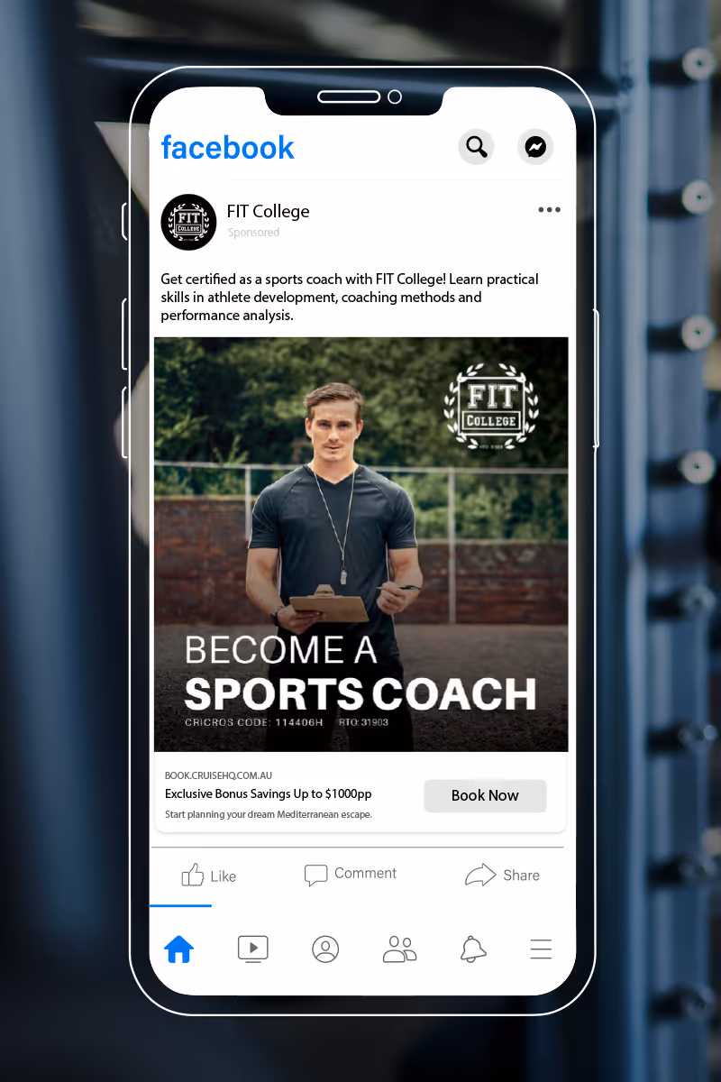 Facebook advertising graphic for Australian-based fitness training client promoting latest offer