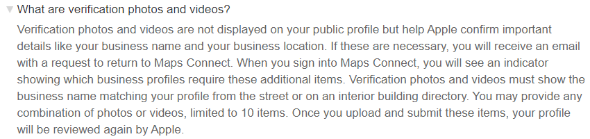 apple maps verification methods