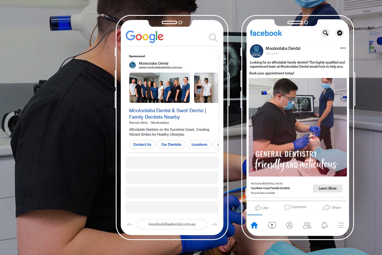 facebook and google ads for Mooloolaba Dental