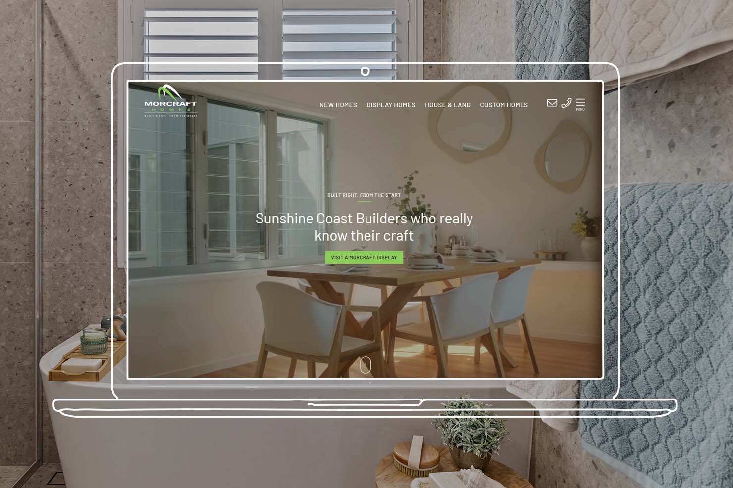 Morcraft Homes website on laptop
