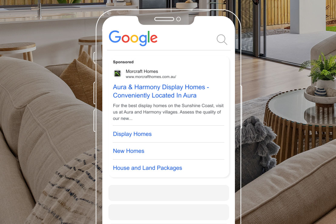 google ads for Morcraft Homes