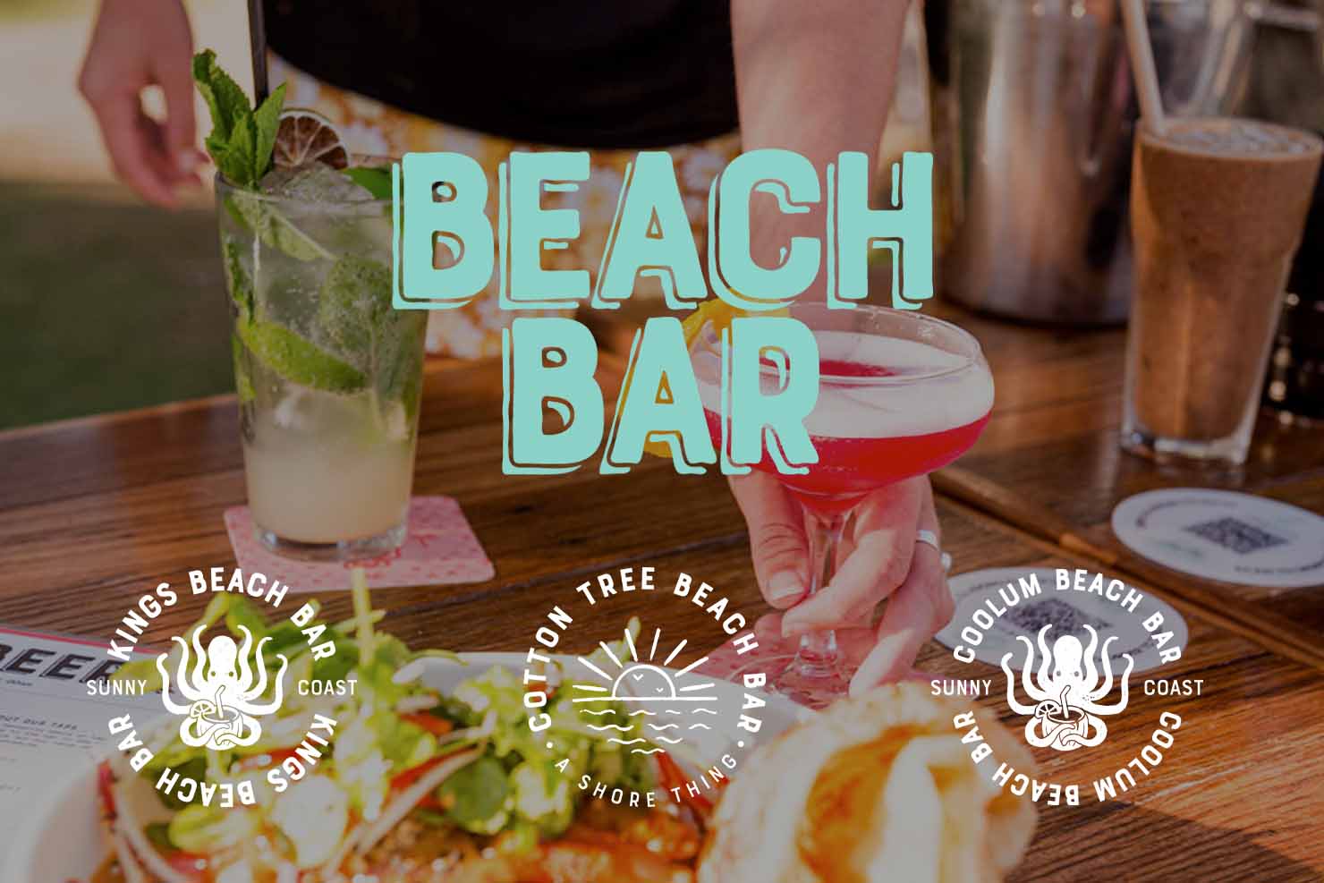 The Beach Bars branding including individual bar branding