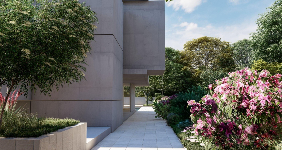 Front view of brick and stone home with landscaped yard and new shingle roof in Southlake TX