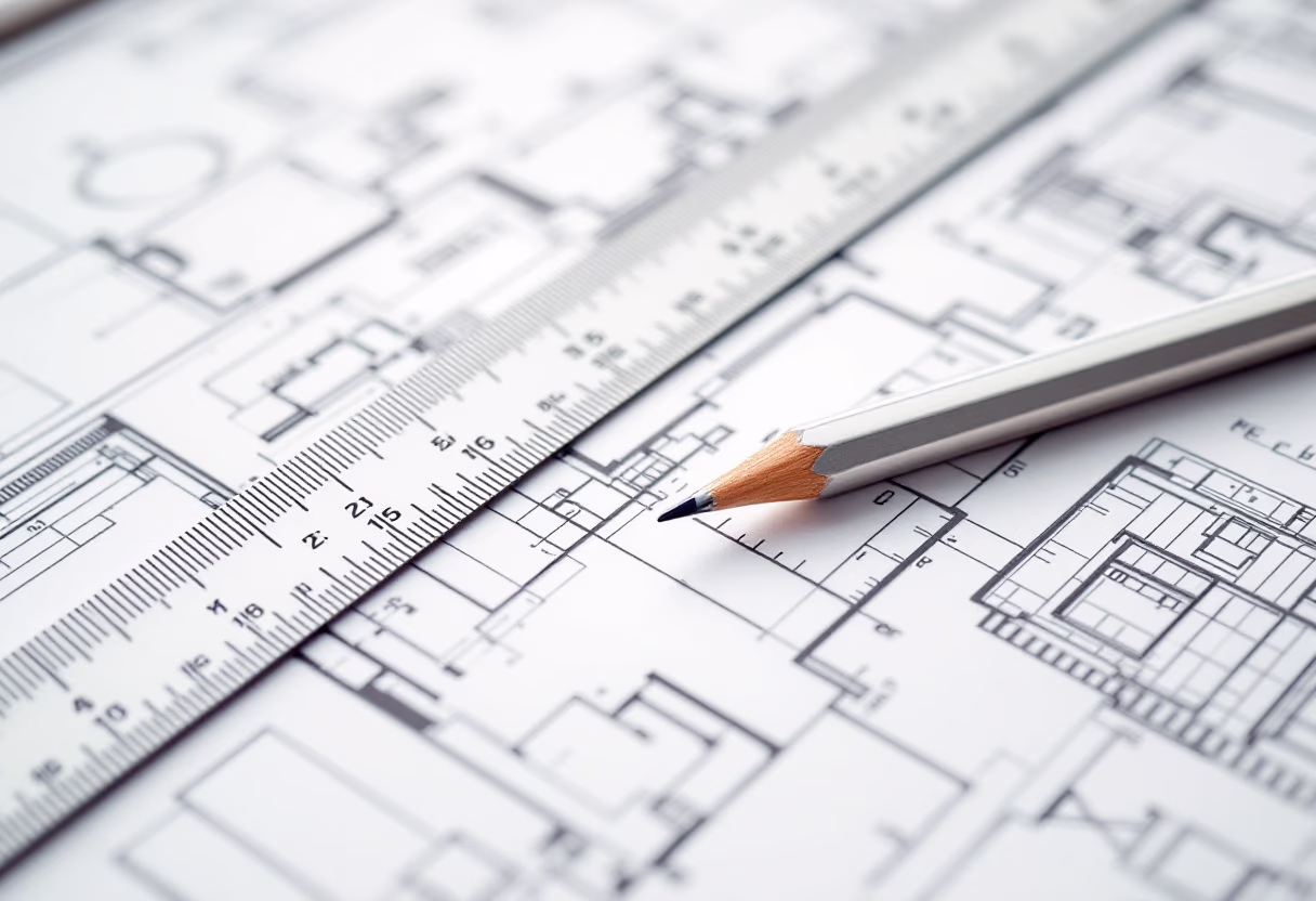 [background image] image of architectural plans (for a construction company)