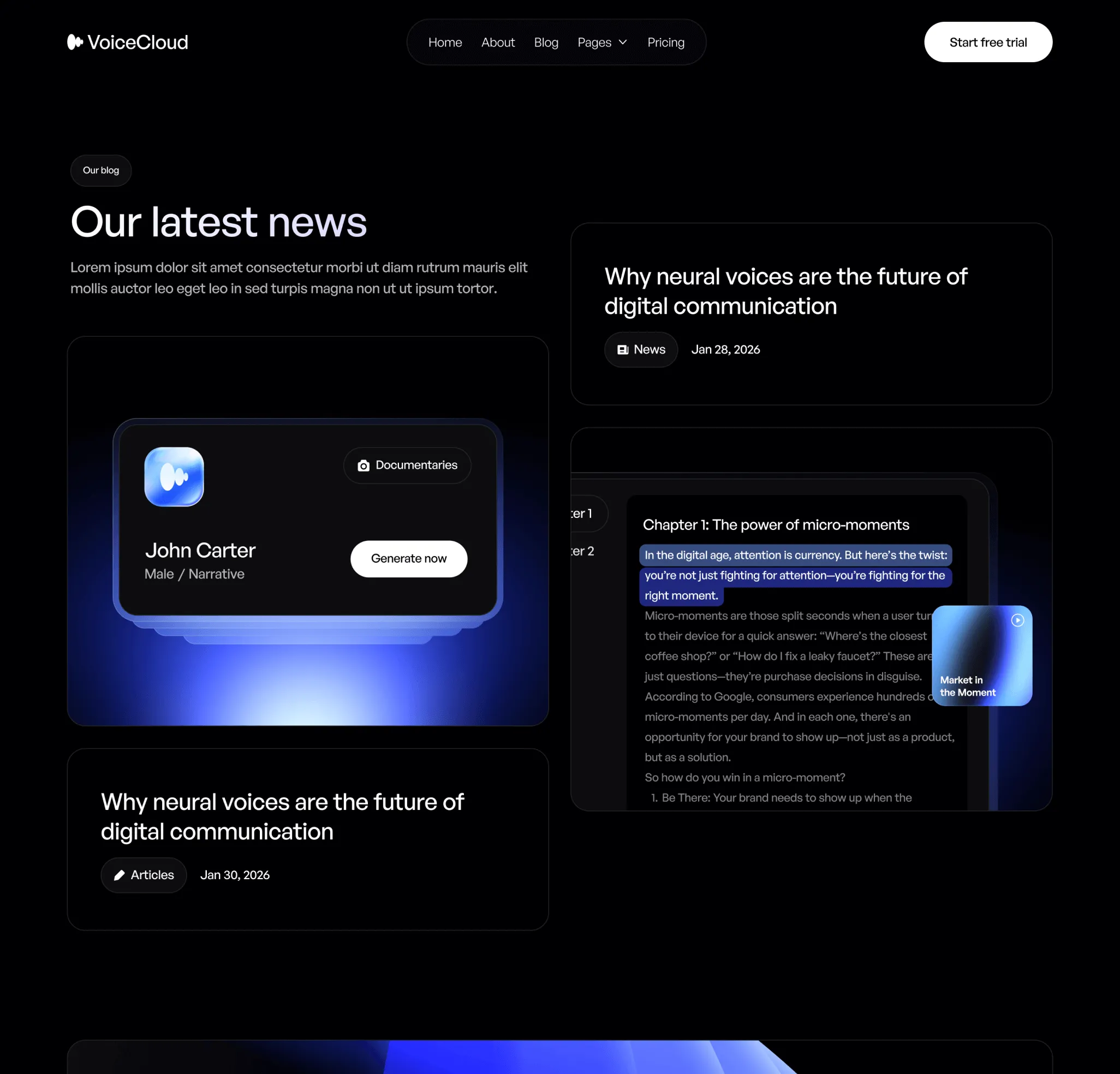 VoiceCloud - Blog V2 Page - Text to Speech App Webflow Template | BRIX Templates