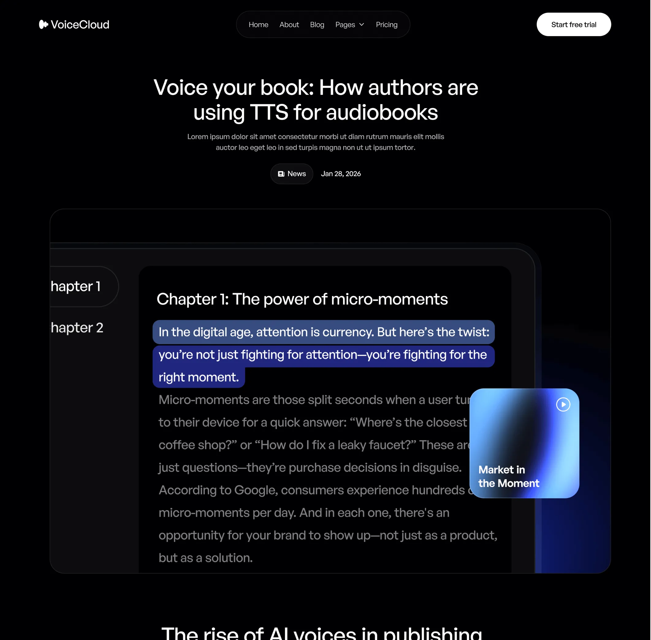 VoiceCloud - Blog Post Page - Text to Speech App Webflow Template | BRIX Templates