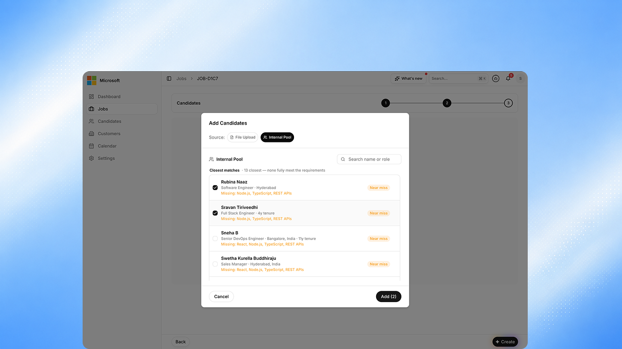 Profile Import and Shortlisting